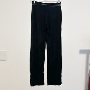 saint haven black wide leg pants with mesh cut out waistband